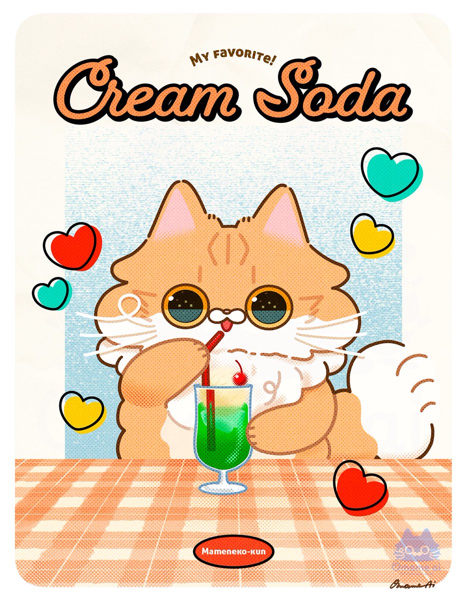 クリームソーダ❣️🍨🥤 #イラスト