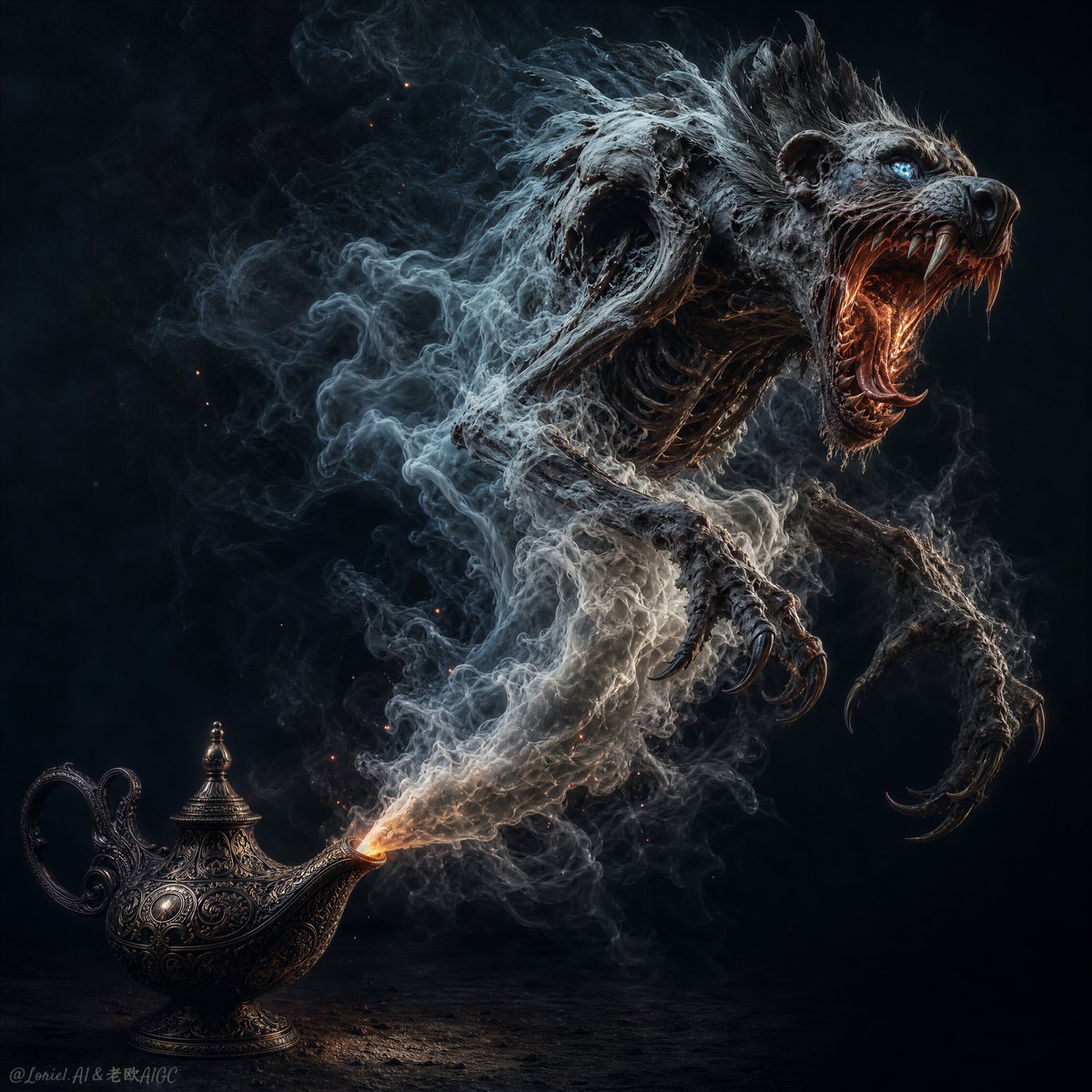 Dark Fantasy Smoke Monster Transformation