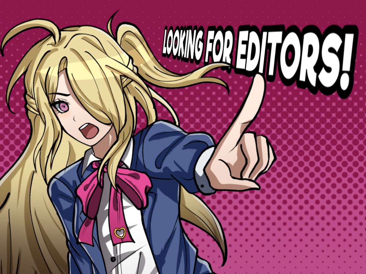 danganreboot's tweet photo. ATTENTION ALL VIDEO EDITORS‼️

We are looking for video editors to help aid with the project! If you think you have what it takes to help bring this project to life, APPLY NOW!⬇️

https://t.co/KVFOVgu0lh https://t.co/BrXt7PFXIM