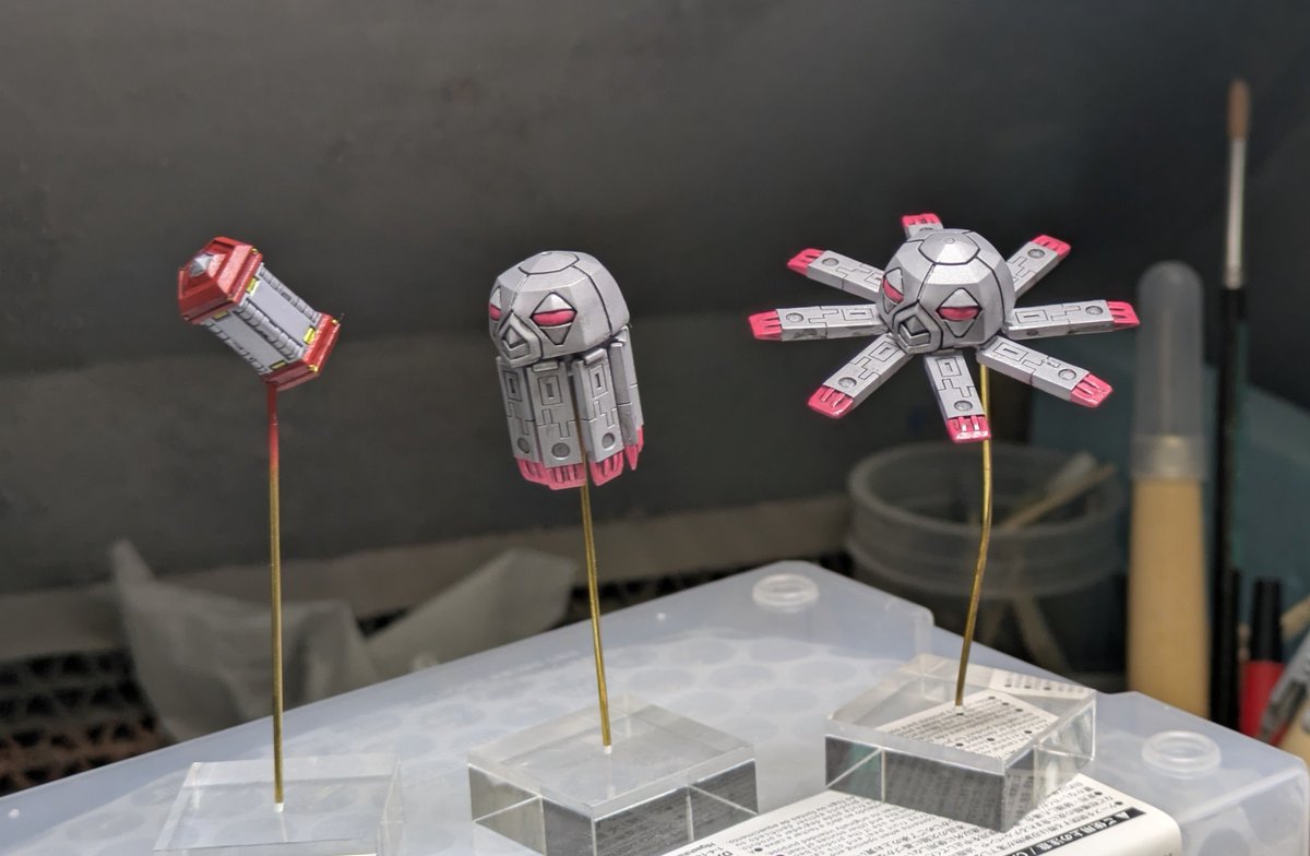floatjelly's tweet photo. ザコの皆さんが塗れた　今回はアクリルブロックを台座にしてみます　#wf2026s #ダライアス https://t.co/pWC4Z3ZHdJ
