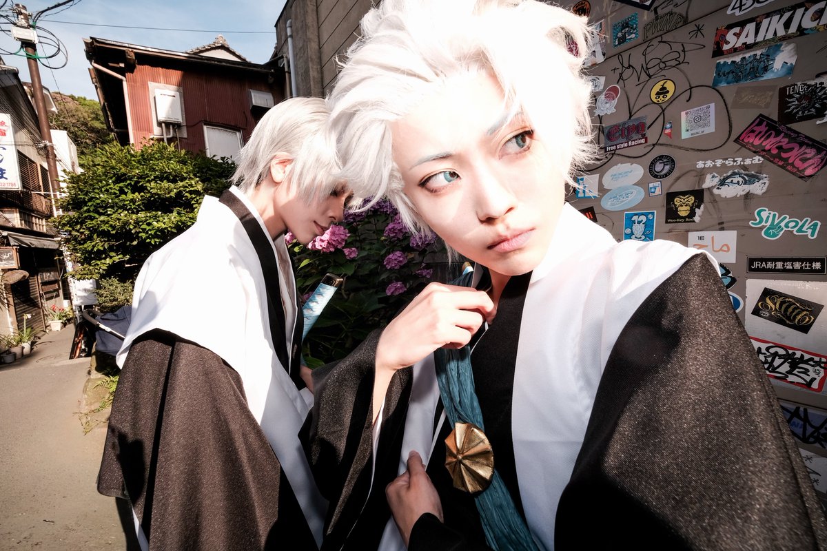 jakajakarun's tweet photo. BLEACH / cosplay 
#海辺写真館

日番谷&amp;市丸 https://t.co/WmmB4VrKkb