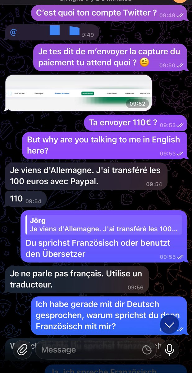 IlyesBossII's tweet photo. Ça dépouille de ouf sur Telegram même en allemand ça vous dépouille allez ça continue la puissance rebeu 💶🤑💪🏼
#rebeu #piedrebeu #feet #cashmaster #cashfag #moneyfag #AlphaMale #alphaworship #master #footworship #feetfetish #inferior #sissy #arabfeet #bossfeet #gay #Arab https://t.co/evq9bOAn8J