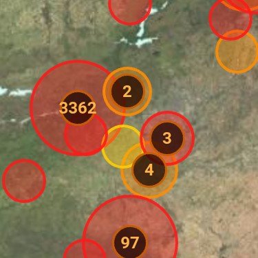 OceanoDeAzahar's tweet photo. 3362 focos: 29,3 km de radio
Virs, Modis.. 
2 focos: 1,5 km de radio
Virs
#IncendiosForestalesEspaña https://t.co/3FmWx60SiN