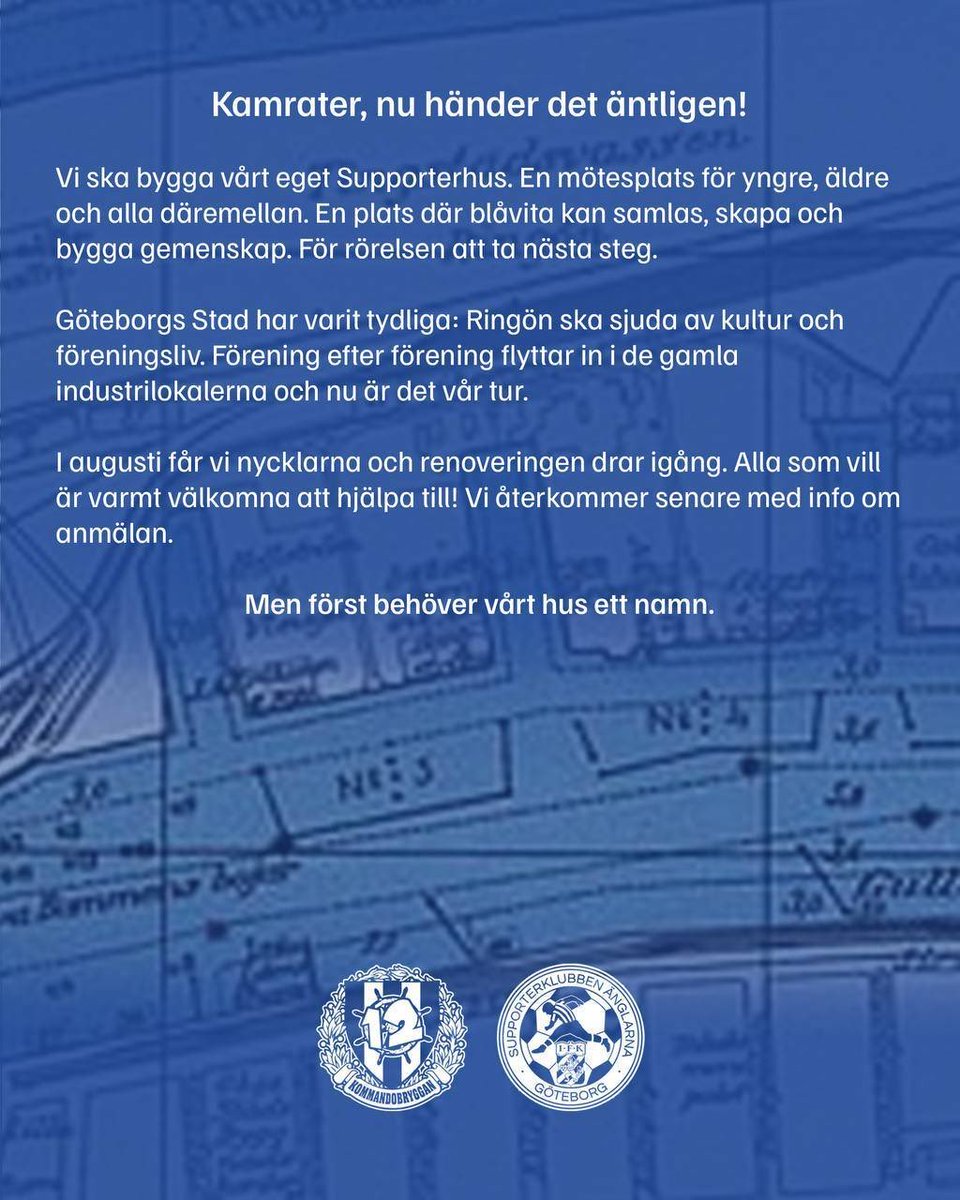 KBGU1904's tweet photo. NU LANSERAR VI SUPPORTERHUSET

#ifkgbg https://t.co/pyi8zeKeM4