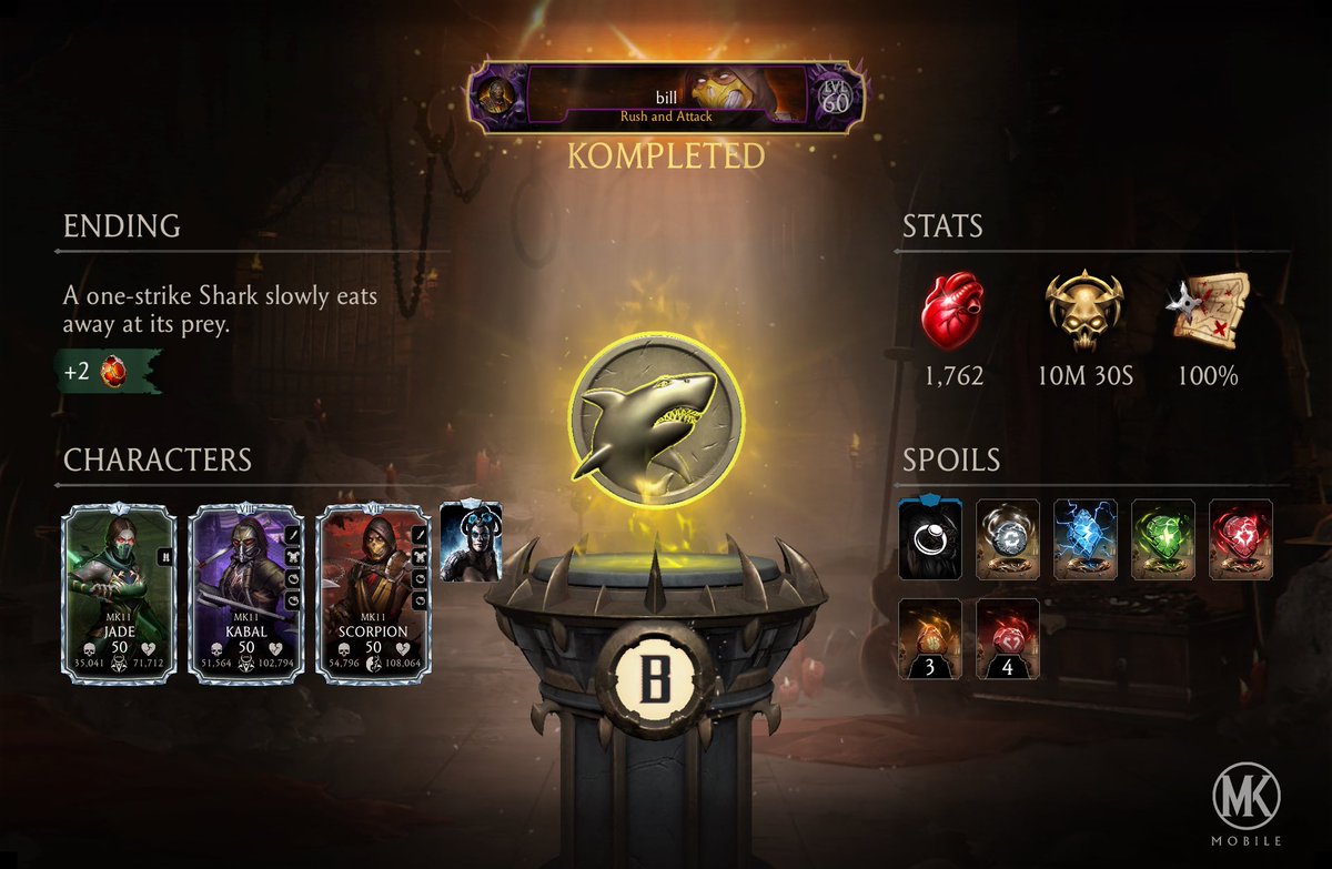 bill_ll20's tweet photo. I just completed a Krypt Run in Mortal Kombat mobile! Check out my stats. https://t.co/SIUePkpFuD