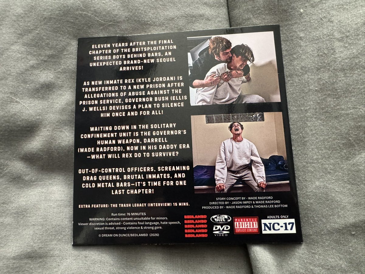 jasonimpey's tweet photo. Official copy with sticker packs of the latest Boys Behind Bars instalment. Was quite epic & crazy returning to this franchise after 11 years of making the previous one #physicalmedia #officialrelease #dvd #menbehindbars #boysbehindbars https://t.co/EMDZnjLGZG