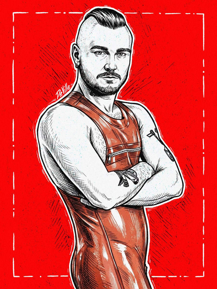 DeVilleArtX's tweet photo. Playing with bold lines, raw textures, and a limited color palette. I really love how this one turned out - @itstroylocke giving a little bit of attitude 😈

#LinocutArt #QueerArt #DigitalIllustration #DeVilled #DeVilleArtX https://t.co/OEM4lxM3xI