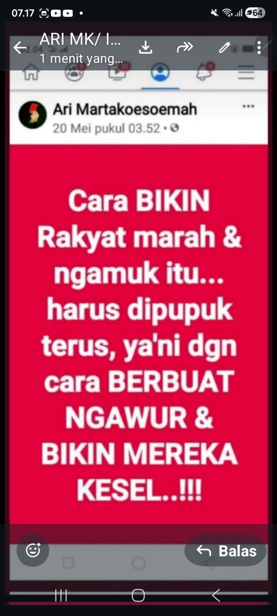 dharmarymk's tweet photo. @akbarfaizal68 #faaktaaa :
Bung mrk itu smua mngikuti saran kita ya'ni :
TERUSLAH BRBUAT NGAWUR AGAR RKYAT ITU KESEL SAMPÉ UBUN², LALU RKYAT MARAHNYA NGAWUR JUGA, ALIAS ➡️ #amoekmassa..!!!
ANALISA kdepan ada REVO ato TA ADA REVO #indunesii ttap #fenom 2030 atau bisa² lbh awal .⭕️🆘️🆘️⭕️. https://t.co/sKKNGciUKH