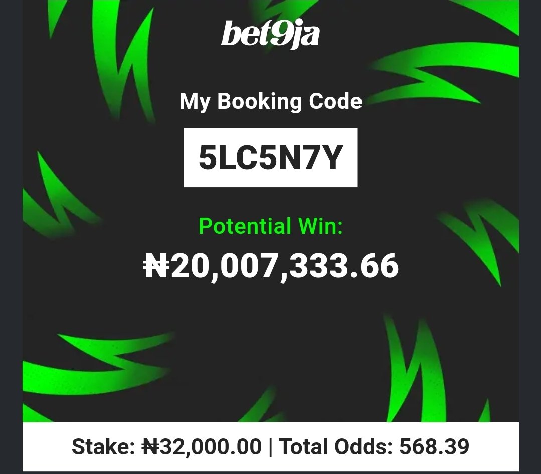 lekan_mark's tweet photo. 5LC5N7Y    6/6 
5LC59JS     6/6
5LC5FH6    6/6   💥  E  don boom already 💪 

#Bet9jaCode 
#Bet9jaCode 
#Bet9jaCode https://t.co/pb47Kf8p9m