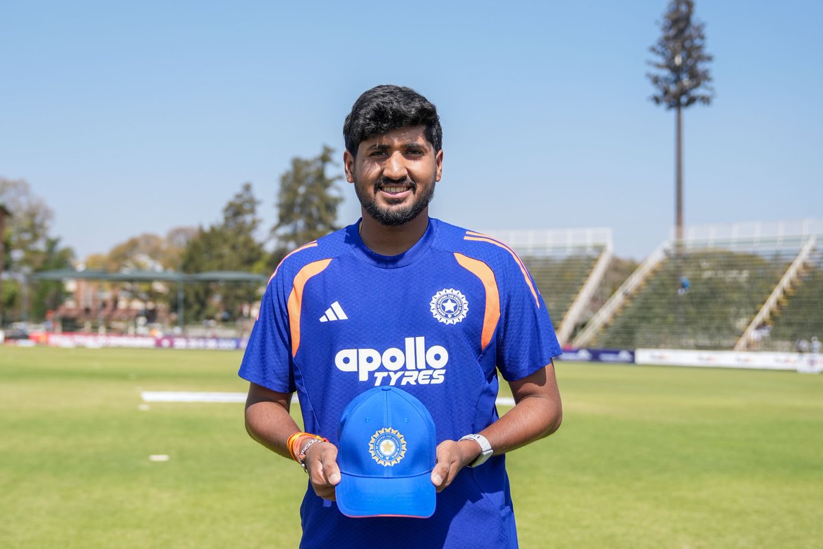 BCCI's tweet photo. A dream realized ✨

Congratulations to Yash Thakur as he is all set to make his #TeamIndia debut 👏👏

Updates ▶️ https://t.co/Z8UUziVx8d 

#ZIMvIND https://t.co/IXBuP7rOfU