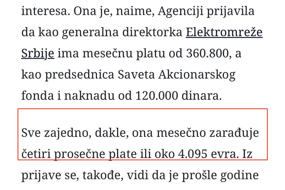 PavloviMilo's tweet photo. Јелена Матејић. 

КАКО ЈЕ ЗА 420.000 € КУПИЛА 3 СТАНА, 2 ГАРАЖЕ И ВИНОГРАД ❓

Генерални директор ЕЛЕКТРОМРЕЖА и председник Савета Акционарског фонда. 

Од 2016 до данас зарада 4.095€. 

Узмимо да је живела са 500€ месечно а штедела 3.500€. За 120 месеци уштедела је 420к €. 

Како је са 420.000€ купила 3 стана, 2 гаражна места, виноград и друге парцеле ? 

Да је ово случај у Швајцарској Јелена Матејић би провером порекла имовине по систему укрштања имовине и њених законитих и пријављених прихода морала да докаже порекло имовине за куповину свих ових некретнина или би јој исте биле одузете. 

Провера порекла имовине мора постати механизам за борбу против корупције. Закон, механизми и органи постоје, само не постоји политичка воља. 

Променом режима верујем да ће се променити и политичка воља по питању борбе против корупције. 

У супротном џабе политичке промене.