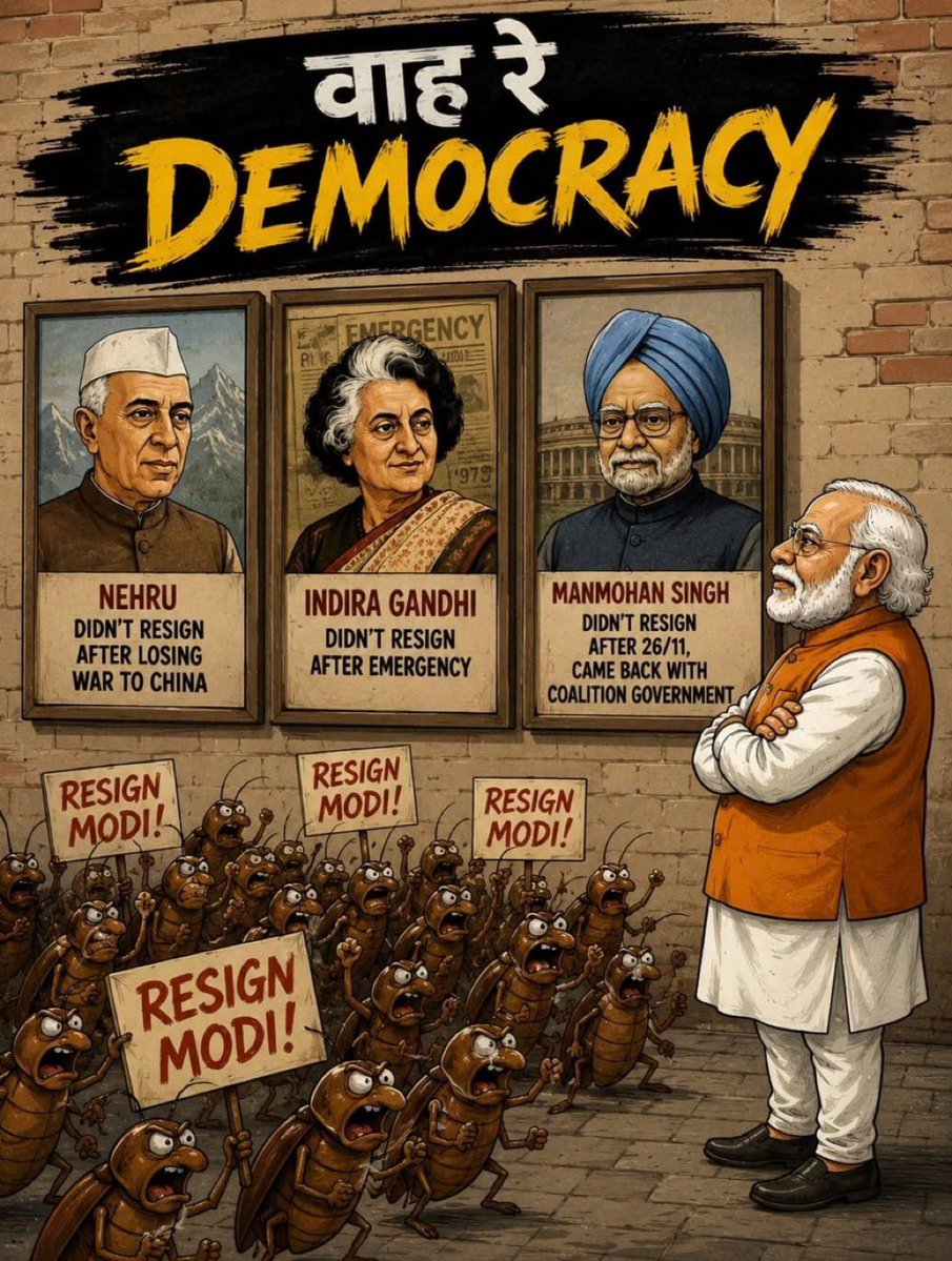 chixxsays's tweet photo. We were living under a dictatorship during the Congress government. 

Thanks to Modi ji for keeping democracy alive https://t.co/4KzQ8OvkYV