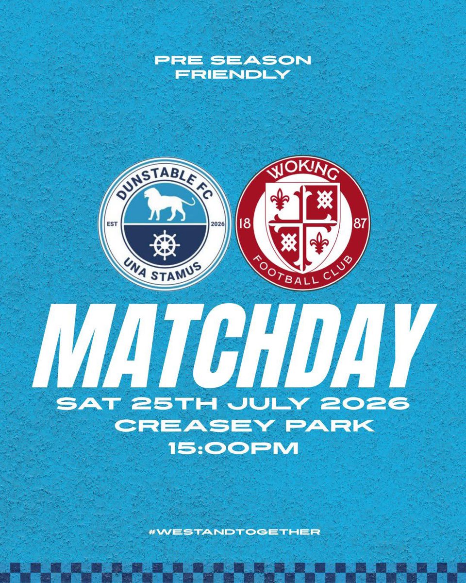 DunstableFC's tweet photo. ⚽️ MATCHDAY
🆚 WOKING FC XI
🏆 PRE SEASON FRIENDLY
🏟️ CREASEY PARK, LU6 1BB
🕢 15:00
🖼️- glphotography14
#WeStandTogether #youareenough https://t.co/AcHqfv1JlZ