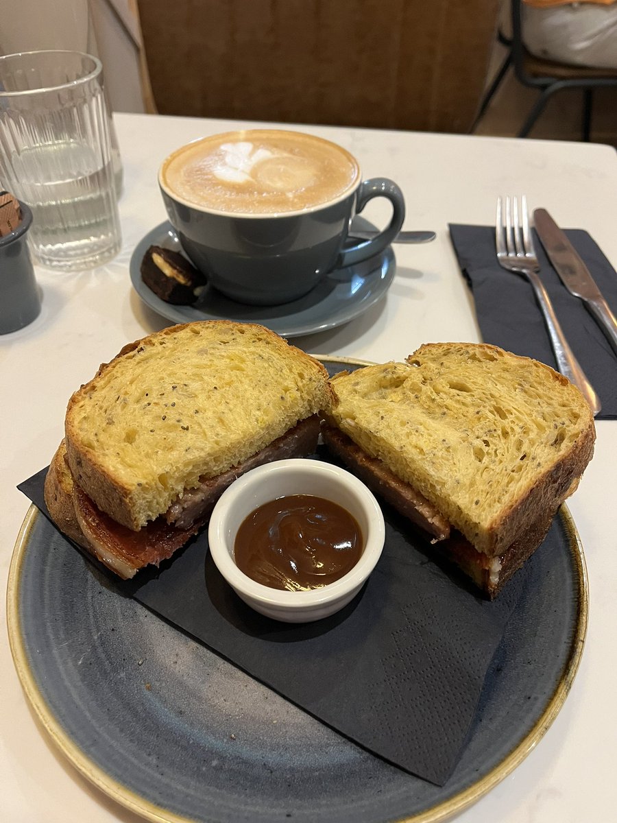 mooramana's tweet photo. Have been to butcher & coop now having a latte & sausage & bacon sarnie before heading to farm supplies shop.
I know everything of the next tables travel plans for the next 12 months #Loud https://t.co/S6pF0kMkEo