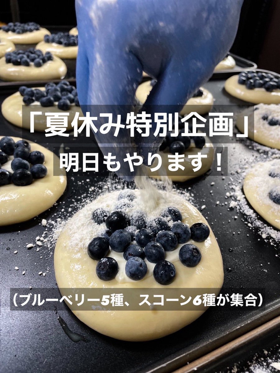 YPainfuk's tweet photo. ★日曜あしたも8:00オープンです★
 
あしたも夏休み特別商品並べております👏

溶けちゃうような暑さに
フレッシュで爽やかな
産直ブルーベリー

福岡県産、採れたて直送
生のブルーベリーをふんだんに贅沢に使っています🫐

人気のスコーン、バインミーも
夏季限定で販売中🫰 https://t.co/3jdYwfXYdv