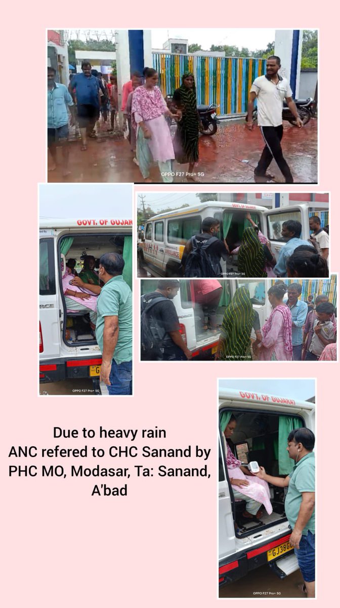 dp_amdavad's tweet photo. જિલ્લામાં અતિ ભારે વરસાદને અનુલક્ષીને સાવચેતીના ભાગરૂપે સાણંદ તાલુકાના મોડાસર ગામની સગર્ભા માતા શ્રીમતી પૂજાબેન કમલેશભાઈ દેવીપૂજકનું આરોગ્ય નિરીક્ષણ કરવામાં આવ્યું. હાલ તેમની તબિયત સ્થિર અને કોઈ તકલીફ ન હોવા છતાં, લાભાર્થીની સંમતિ મેળવી સુરક્ષાને પ્રાથમિકતા આપતા PHC એમ્બ્યુલન્સ મારફતે CHC સાણંદ ખાતે રિફર કરવામાં આવ્યા, જેથી જરૂરિયાત સમયે તાત્કાલિક આરોગ્ય સેવાઓ ઉપલબ્ધ થઈ શકે.
#PublicSafety #Heavyrain #Rainalert #AhmedabadRain
@CollectorAhd @CMOGuj @infoahdgog @InfoGujarat
