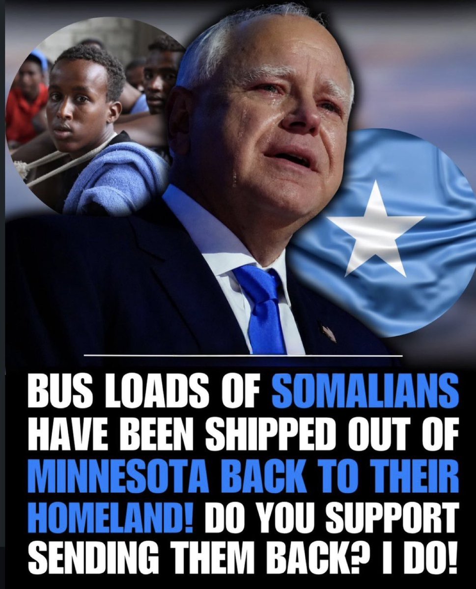 johnfkennedy120's tweet photo. BUS LOADS OF SOMALIANS HAVE BEEN SHIPPED OUT OF MINNESOTA BACK TO THEIR HOMELAND! DO YOU SUPPORT SENDING THEM BACK? I DO! https://t.co/aE80q6we6h