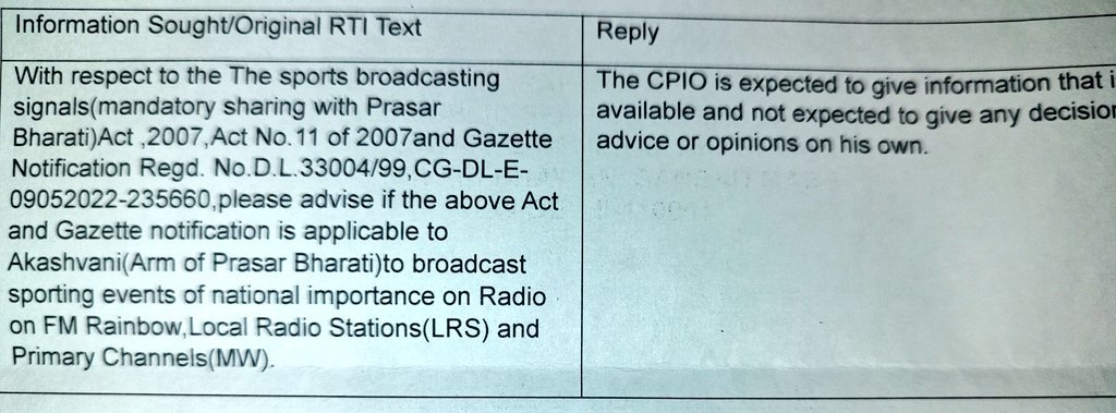 NikLim01's tweet photo. @prasarbharati @AkashvaniAIR @prasoonjoshi_ @GauravDwivedi95 @narendramodi @mansukhmandviya @prasarbharati @AkashvaniAIR are you serious about Radio sports commentary? @prasoonjoshi_
@GauravDwivedi95 @narendramodi when one asks a question for commentary issue wrt Mandatory Sports sharing Bill and we get these answers. Another instance was of #FIFAWC
@mansukhmandviya https://t.co/TPsgxAKmvN