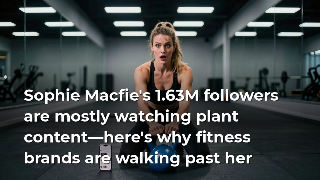 corpfluence's tweet photo. Sophie Macfie has 1.63M Instagram followers but only 24% fitness content purity. Follower count is a vanity metric; niche relevance is what converts. https://t.co/p8foG6zNtT