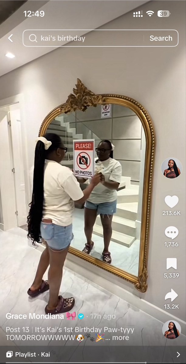 Jesicantimbana's tweet photo. Inviting people to your house for your dog’s party and don’t want them to take pictures on the mirror coz it’s your “personal space” that you’ve been sharing with 3M people online is crazy✋🏾 mind you those are not just strangers but her “FAMILY and FRIENDS” !! https://t.co/wtfm6DvID4