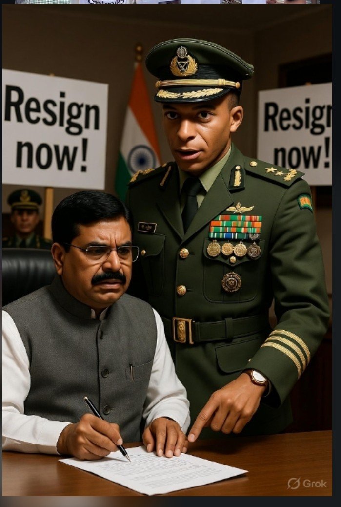 pradeephinduja's tweet photo. Real reason behind the resignation 
#cjp #mbappé #dharmendrapradharesign https://t.co/LzarzRFIsy
