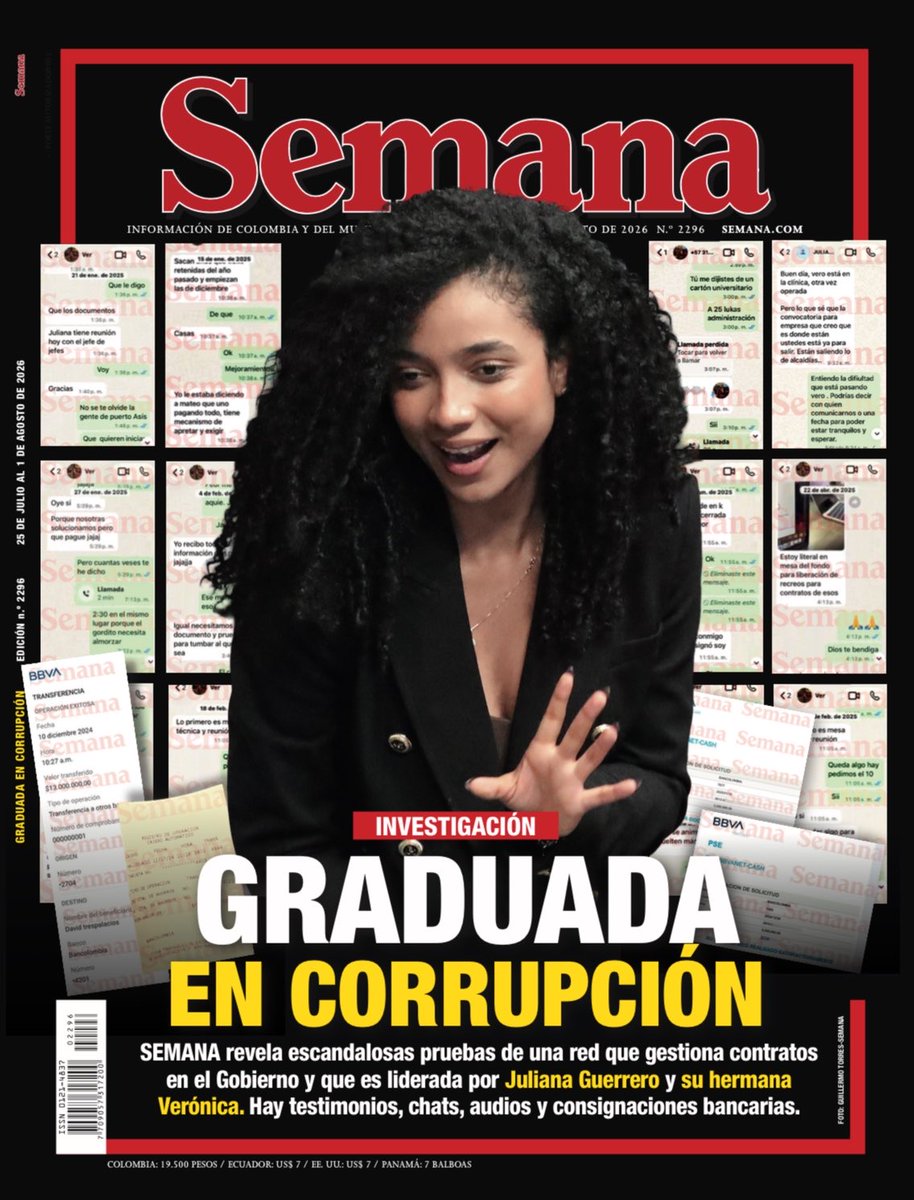 YesidLancheros's tweet photo. SEMANA revela las pruebas de la red de corrupción de Juliana Guerrero y su hermana Verónica: chats, audios y consignaciones bancarias
https://t.co/mFylKiItGB https://t.co/2r1JKZzQGj