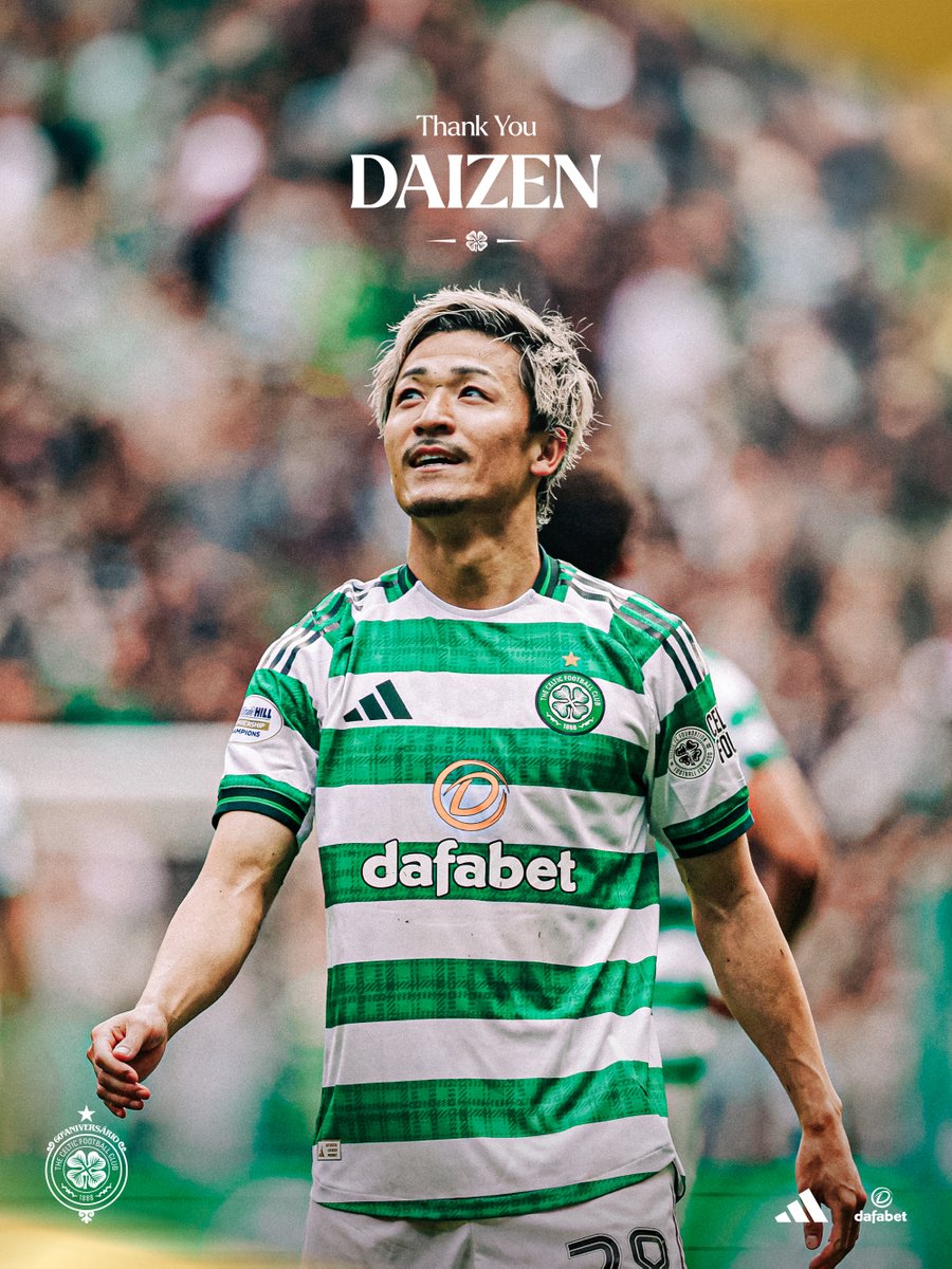 CelticFC's tweet photo. Thank you for everything, @M_daizen_1020 💚🇯🇵

Wishing you all the very best as you begin the next chapter of your career with Ipswich Town.

#CelticFC🍀 https://t.co/MdfnJZzoX3