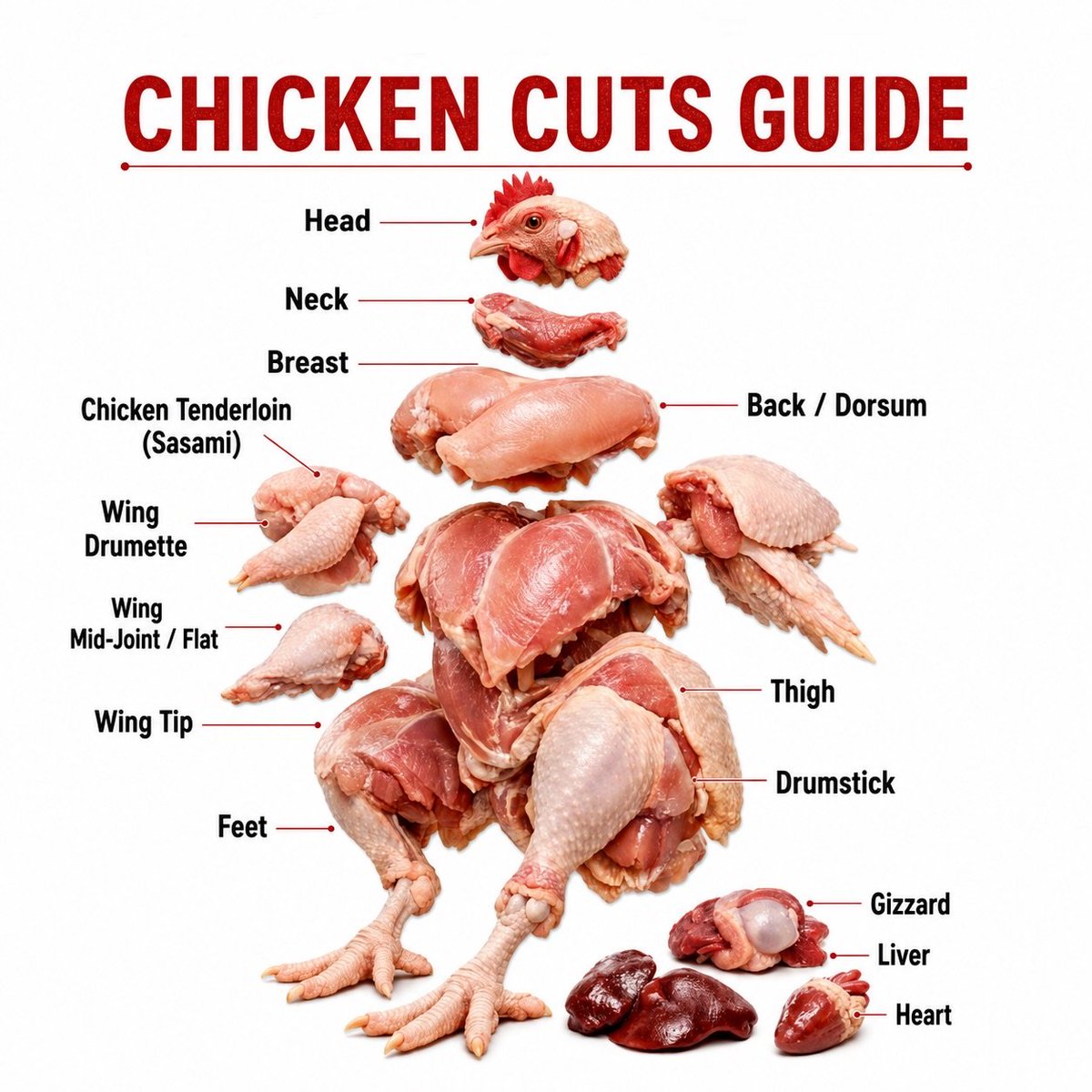 EnglishIearning's tweet photo. Chicken Cuts Guide https://t.co/MlY723G3GV