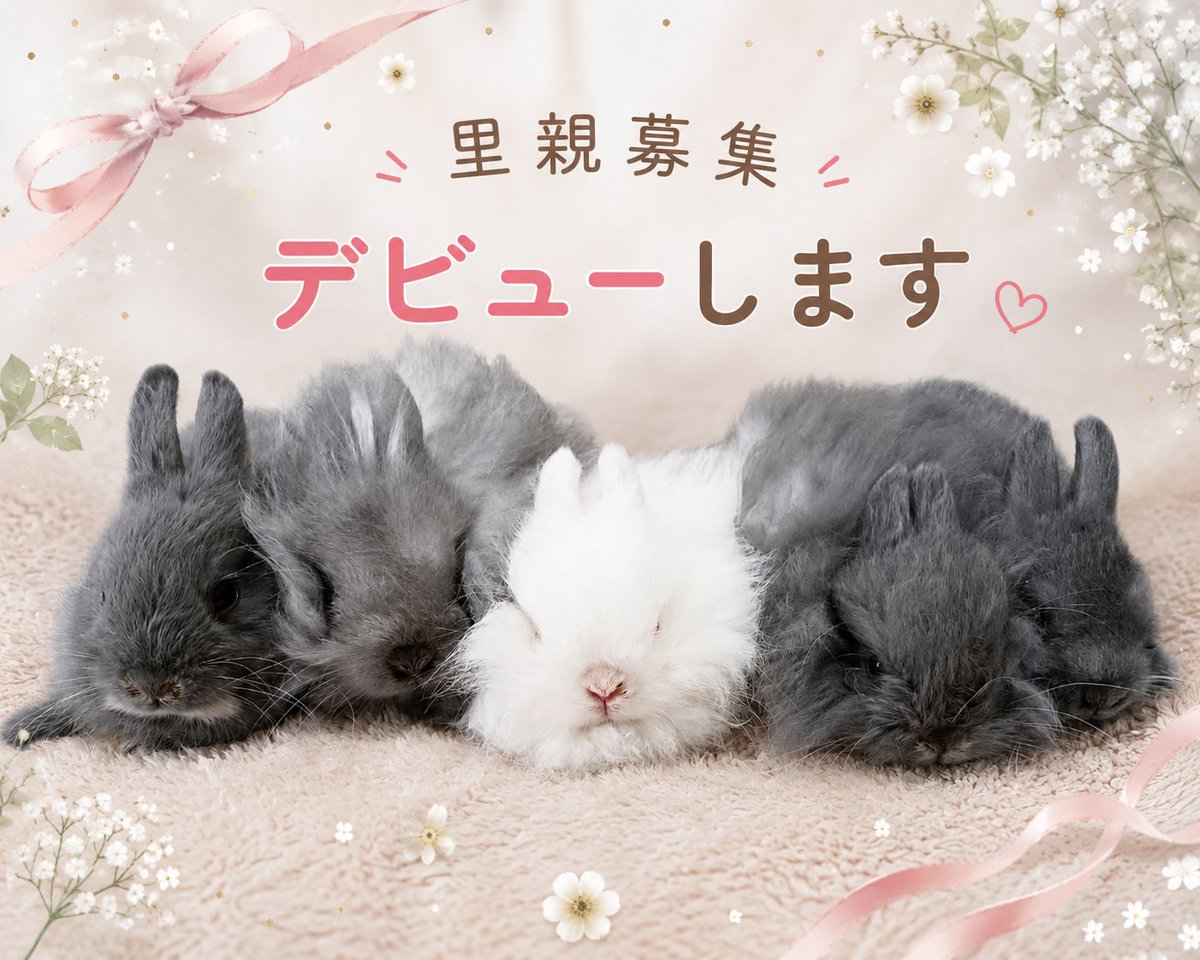 koedousagihouse's tweet photo. 【🐰7月31日(金)から譲渡開始🐰】

31日の営業開始時刻より譲渡開始致します
この子に沢山の方が会いに来てくれていました
ありがとうございます
ベビーのため事前予約は対応していませんが開始後は受け付けますよ！

No.1255
足立ほわほわホワイト

2026年5月中旬生まれ

パパとママが公園で保護され、その後出産になり成長してからハウスへ来ました

ちっちゃくてフワフワ
真っ白な長毛が可愛いですよ！

#ふじみ野うさぎハウス
#保護うさぎ