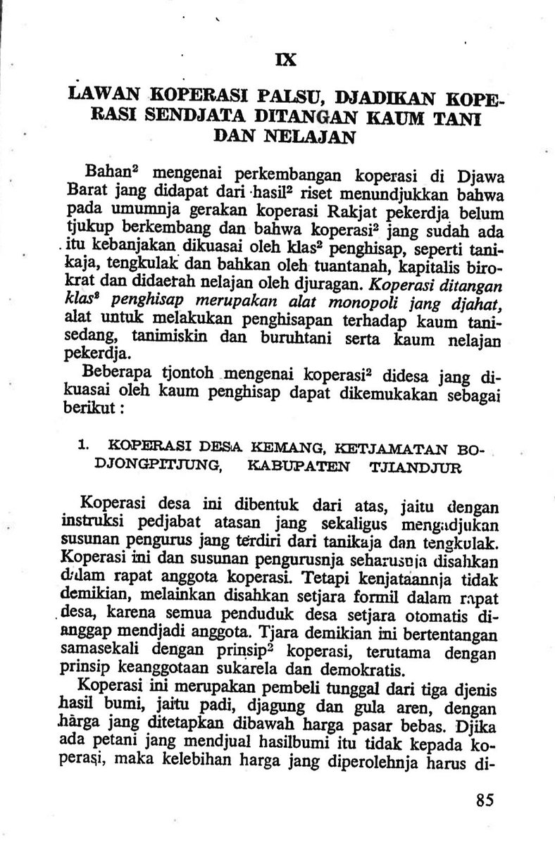 ChrisWibisana's tweet photo. D.N. Aidit pernah menemukan sebuah "koperasi" di Tjiandjur, tahun 1964.

Ia dibentuk dengan instruksi dari atas dan mempunyai pengawas yang dilatih kekerasan.

Keuntungannya sedikit dan sulit dibuktikan. Harga produknya lebih mahal, sedangkan persediaan sangat tidak lengkap. https://t.co/ZWmicClBts
