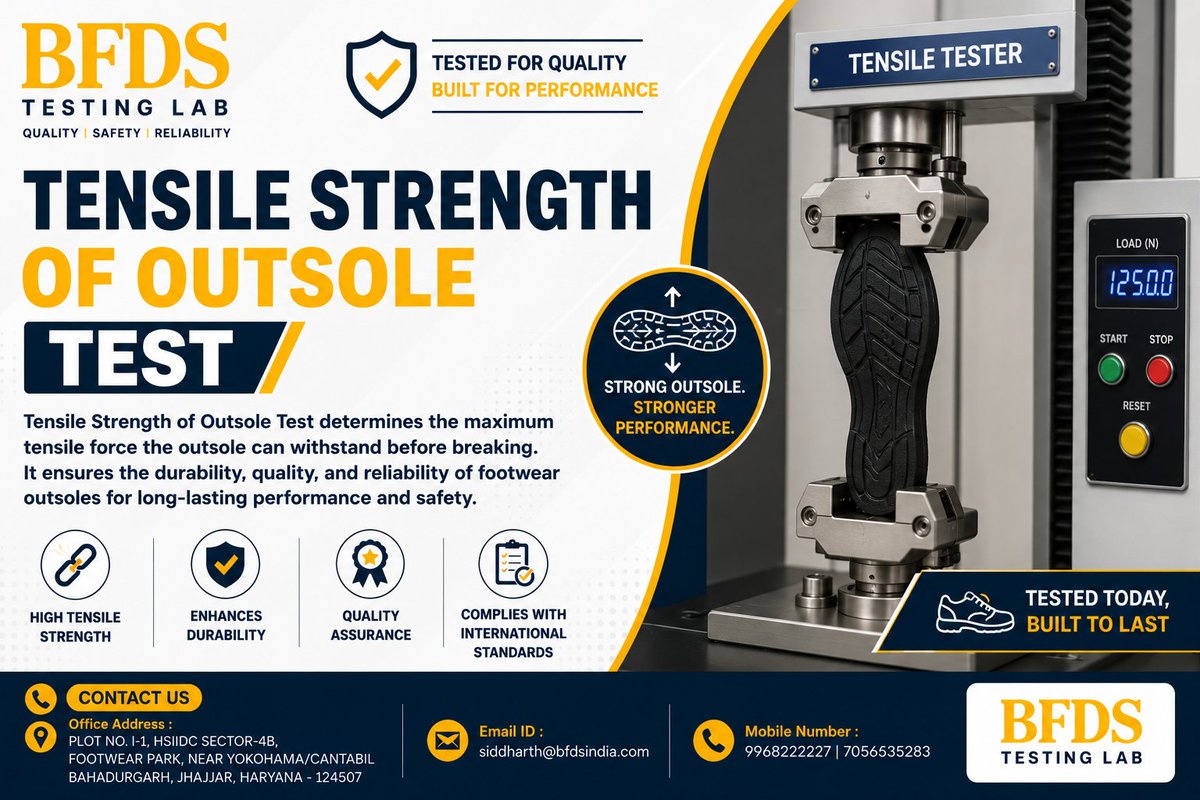 BFDSOFFICIAL's tweet photo. Tensile Strength of Outsole Test https://t.co/u00Jh1g4RQ
