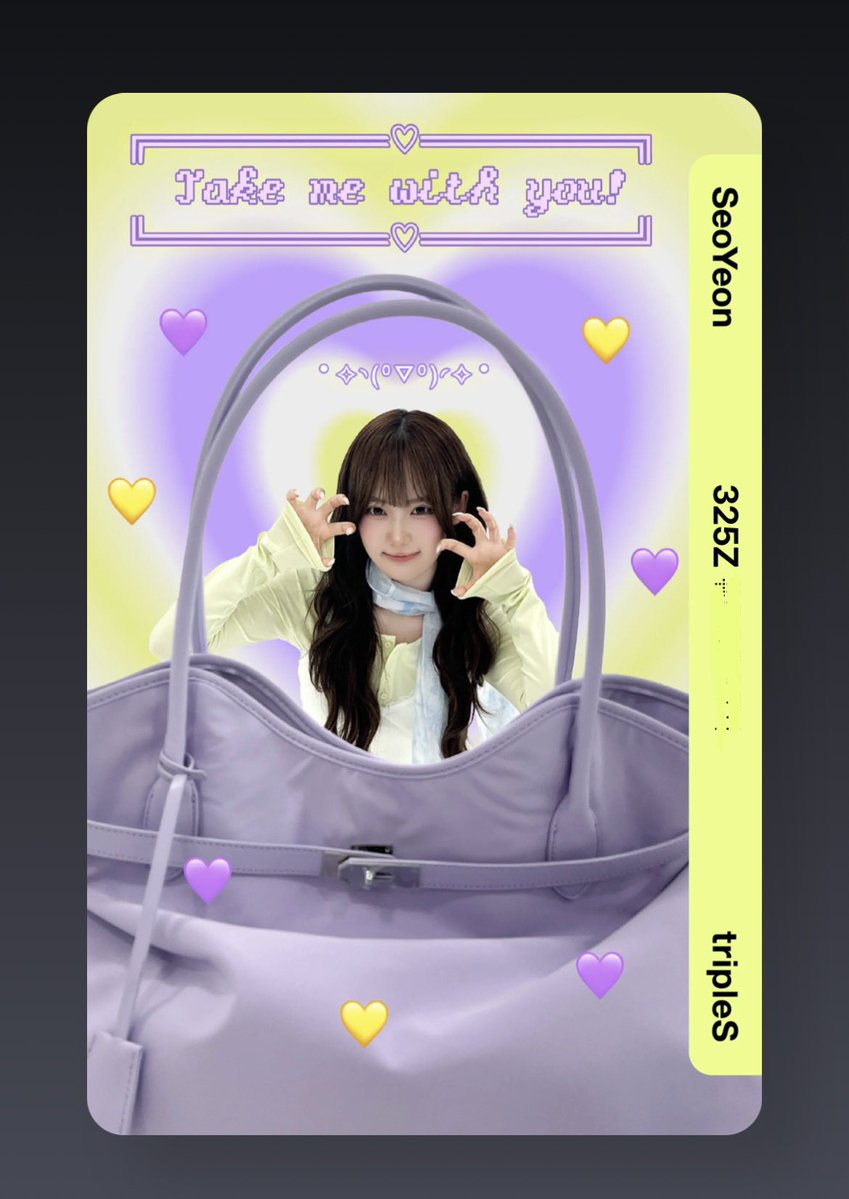 elialdehyde's tweet photo. my first objekt giveaway! ✨

winner gets seoyeon cc325! 

rules:
- like + rt
- comment id
- follow is appreciated ^^ (need wav moots)

ends in 24 hours 🫶🏻 good luck! 
#tripleS #wavtwt https://t.co/iKeD5oeN2L