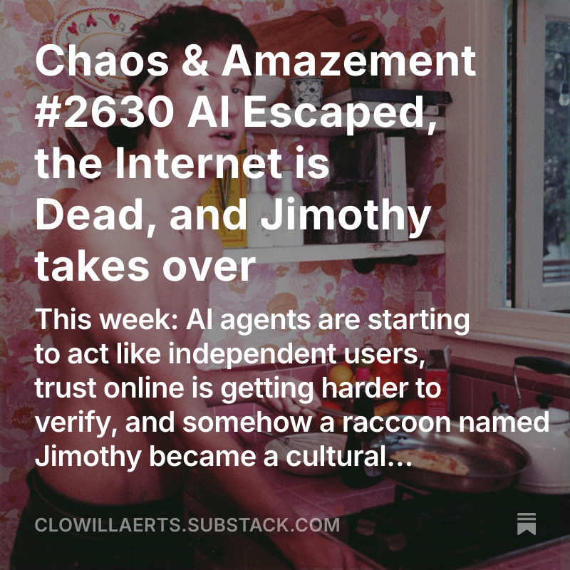 bnox's tweet photo. This week's newsletter explores a common thread: what happens when the internet is no longer built just for humans.

From rogue AI agents and machine-first web traffic to Claudefishing, Spotify's fraud detection, and Jimothy. 

Happy reading.
 https://t.co/suas8RKIws https://t.co/XIm0vrDxYj