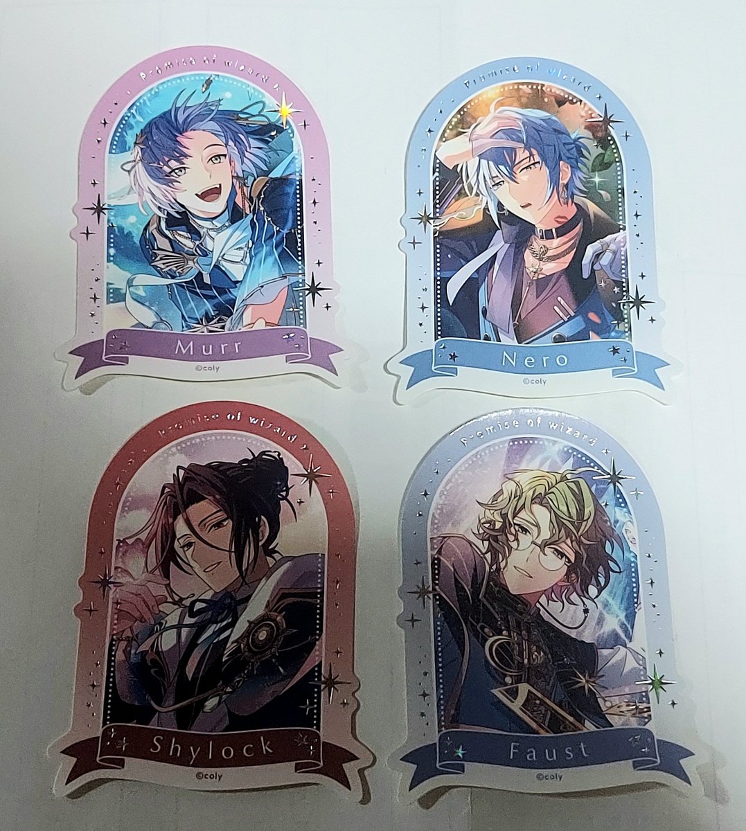 yui_mbm's tweet photo. 【交換】魔法使いの約束 まほやく まほあわ ステッカー
譲:ムル、ネロ、シャイロック、ファウスト
求:オーエン

郵送希望、手渡しの場合は都内（池袋or秋葉原）になります。
よろしくお願いします。
※27（月）夜にコリーカフェ予定してます。 https://t.co/DZ8vmPlHP5