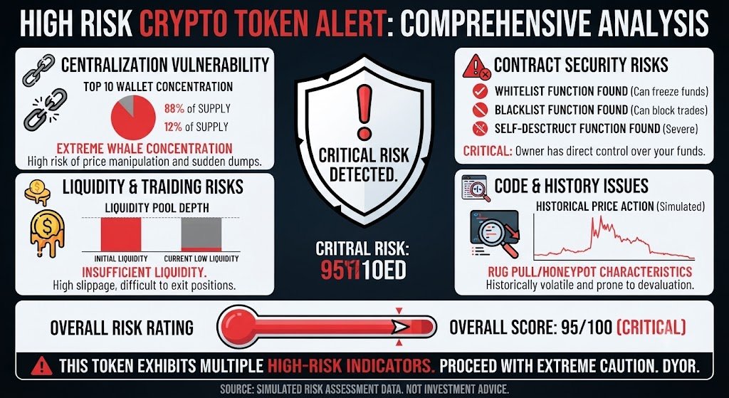 ChainPathfinder's tweet photo. Bitrise ($BRISE) Analysis: 🚨 High Risk Alert!

✅While Buy/Sell Tax is 0%
🔒Contract features "Whitelist/Blacklist" restrictions allowing transaction freezes. 
⚠️Top wallets hold 80%+ supply, creating massive dump risk.

📉My Risk Score: 82%  DYOR! #Bitrise #BRISE #Crypto https://t.co/yBFfnXLCQc