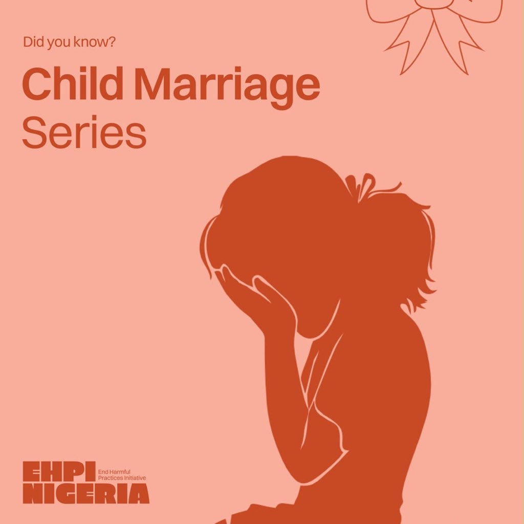 EHPINigeria's tweet photo. Child marriage doesn’t just affect one child. It impacts families, communities, and the nation’s future.
#EndHarmfulPractices #DidYouKnowEHPI #EHPINigeria #SayNoToChildMarriage https://t.co/2jW20ii9mj