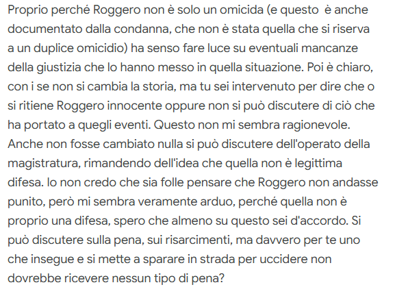 UFootnotes's tweet photo. @DanieleScalea @ErmesAntonucci Io non credo che sia solo un omicida (e credo neanche Antonucci lo pensi). Dire che non è stata legittima difesa non vuol dire pensare che sia un omicida; significa che la sua reazione, con tutte le attenuanti del caso, non può essere ammessa. Proprio perché Roggero non è solo https://t.co/eZ1xhEYpZj