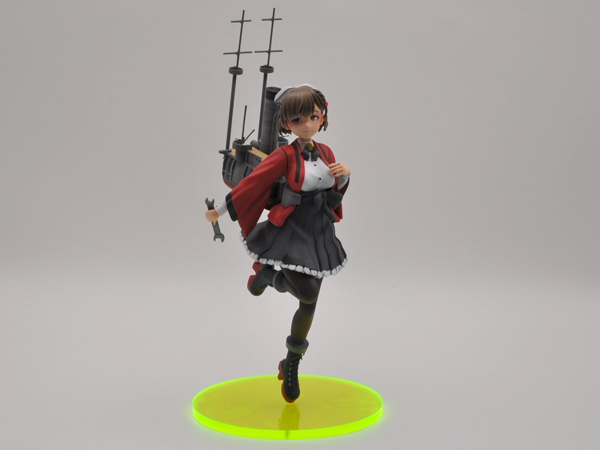 Urachi0's tweet photo. 朝日さん、塗装見本完成しました。
明日のワンフェス、よろしくお願いします。

【新作】艦これ より「工作艦 朝日」さん  
・約1/8サイズ　3Dプリンタ出力レジンモデル　
・21パーツ 
・価格　8,000円 ・瞳デカール付　 　 

 #wf2026s #艦これ https://t.co/eIButQPjU0