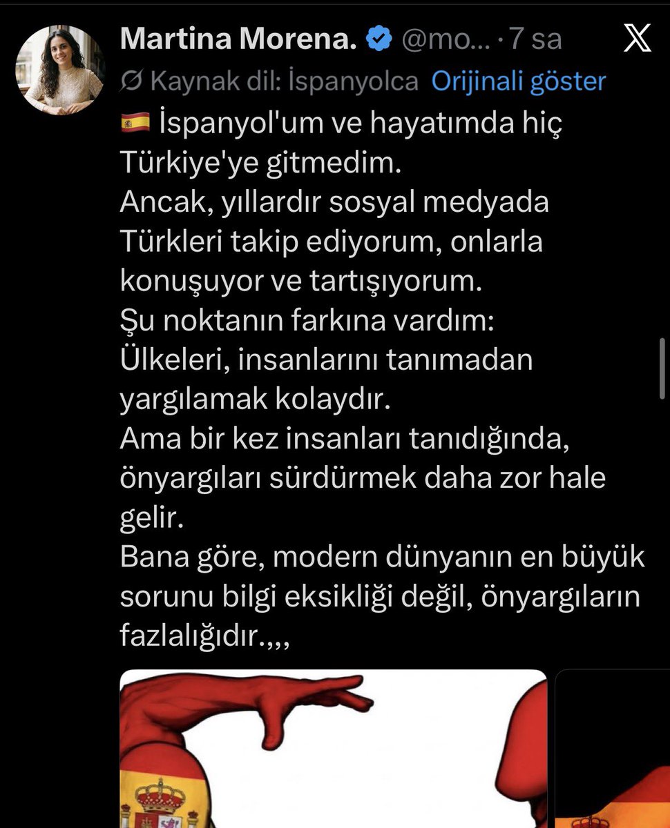 TimesKurd's tweet photo. Bir türk fake İspanyol hesabı açıp İspanyol ağzıyla türkseviciliği yapıyor sadece türkleri övüyor. Konumu Batı Asya olmasına rağmen bazı paylaşımlarında hiç türkiyeye gitmediğini iddia ediyor. Bu durum bireysel bir sağlık sorunu değil, toplumsal bir psikolojik sorundur. https://t.co/gs8jElWRh0