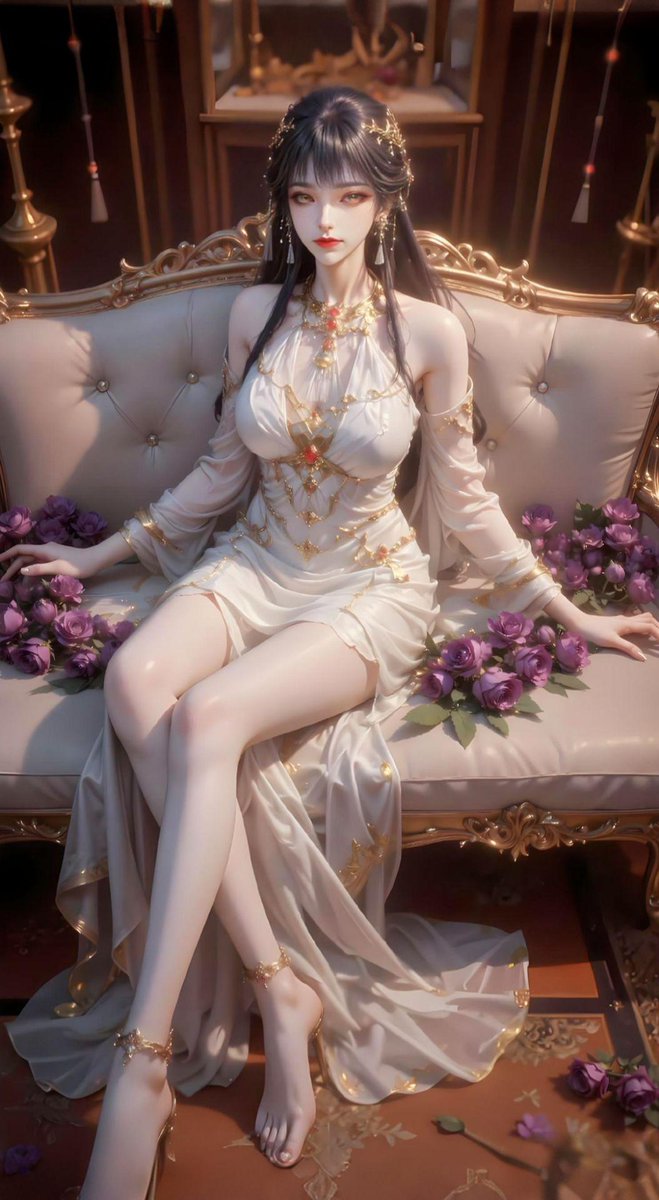 AIAH808's tweet photo. 柔和月光般的清冷缠绵温柔，造就她动人容颜（百炼成神 白月荣）#AI绘画 #国漫女神 https://t.co/wy6QoICMLs