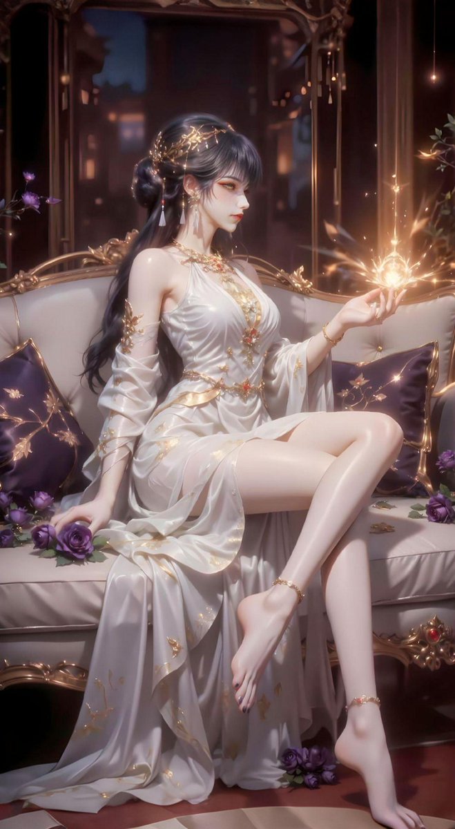 AIAH808's tweet photo. 柔和月光般的清冷缠绵温柔，造就她动人容颜（百炼成神 白月荣）#AI绘画 #国漫女神 https://t.co/wy6QoICMLs