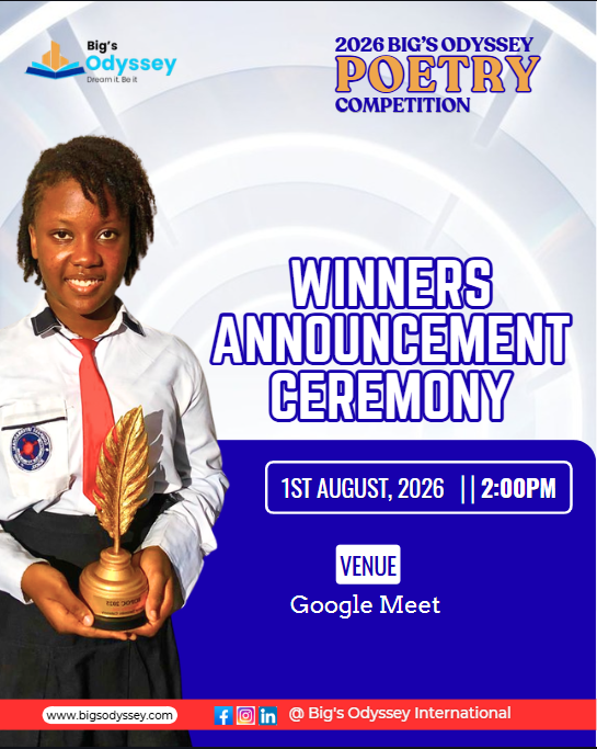bigsodyssey's tweet photo. We are officially 7 days closer to the big announcement! 

The countdown to the BOPOC 2026 winners announcement is on, and the excitement is building! 

Join us on August 1st as we celebrate young poets across Nigeria 

#BOPOC2026 https://t.co/ddsWfkv6bU