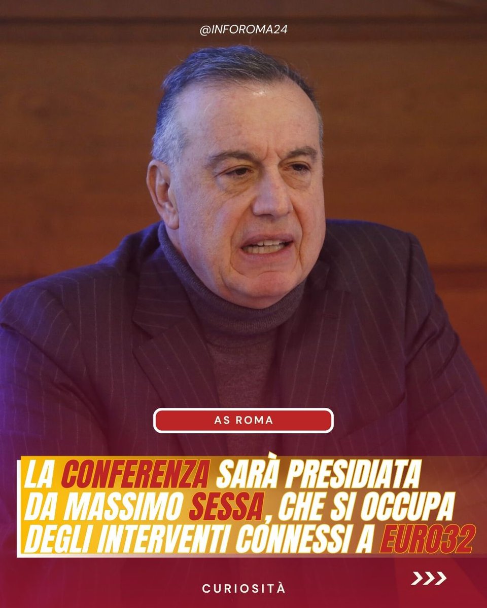 inforoma24's tweet photo. 🟡🔴 Il 27 luglio prenderà il via la conferenza dei servizi decisoria che deve approvare il progetto del nuovo stadio dell’#ASRoma.
☝🏻 La conferenza sarà presidiata da Massimo #Sessa, che si occupa degli interventi connessi a #EURO32.
📲: @CalcioFinanza https://t.co/fMlD1ge8sD