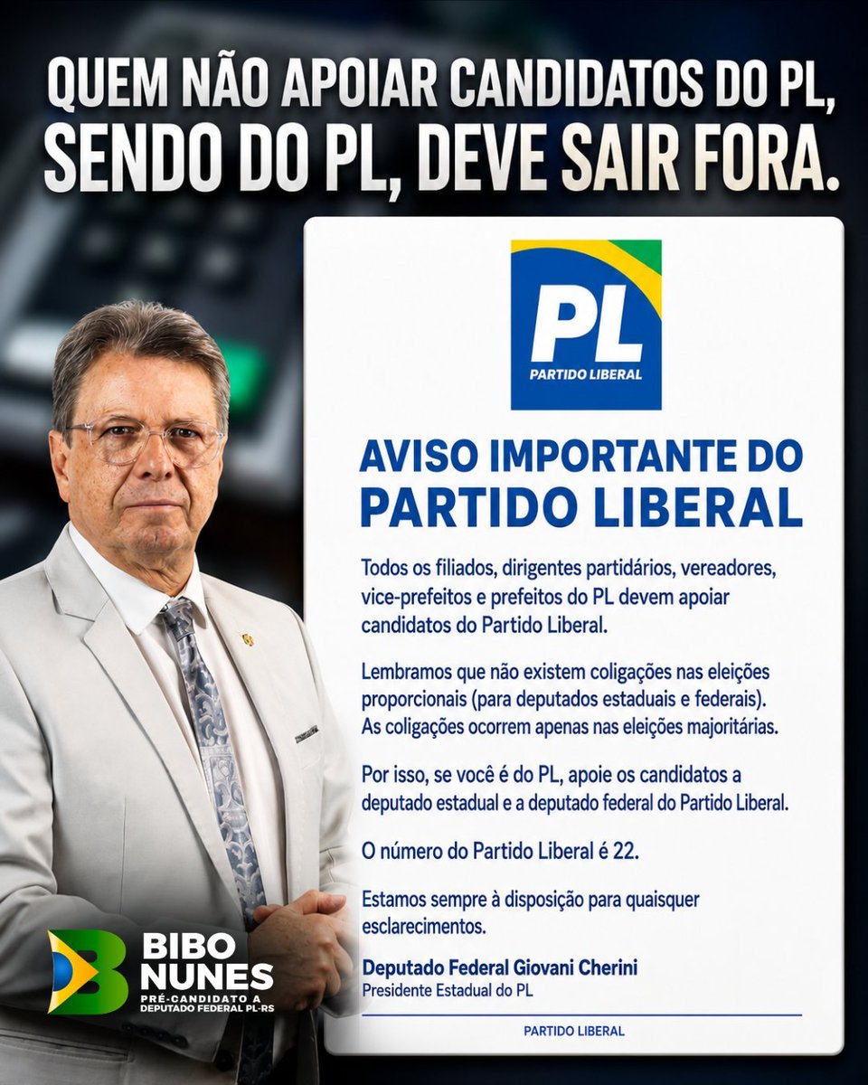 nelsonpaffi's tweet photo. Perfeito.
Chega de traidores e oportunistas de plantão. https://t.co/Jo93q2LSx3
