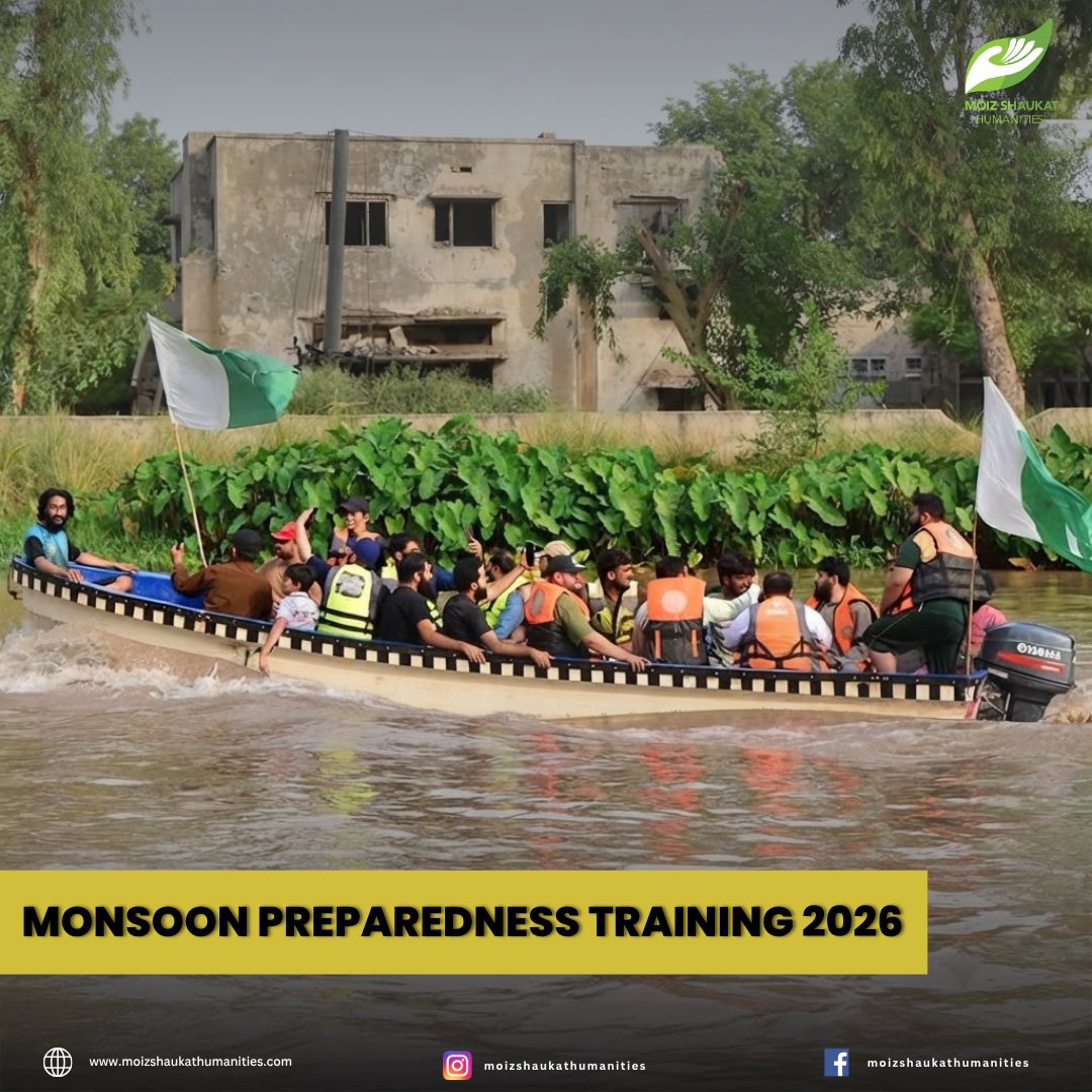 HumanitiesMoiz's tweet photo. Over these three impactful days, dedicated volunteers from districts across Central Punjab came together to strengthen their disaster response skills through our Monsoon Preparedness Training.

From life-saving techniques and rescue operations to relief camp management, water safety, and emergency response, participants received practical, hands-on training from experienced professionals.

By investing in our volunteers today, we are building a stronger, faster, and more effective disaster response force that is ready to serve and protect communities during floods and other natural emergencies.

Together, we prepare. Together, we respond. Together, we save lives.