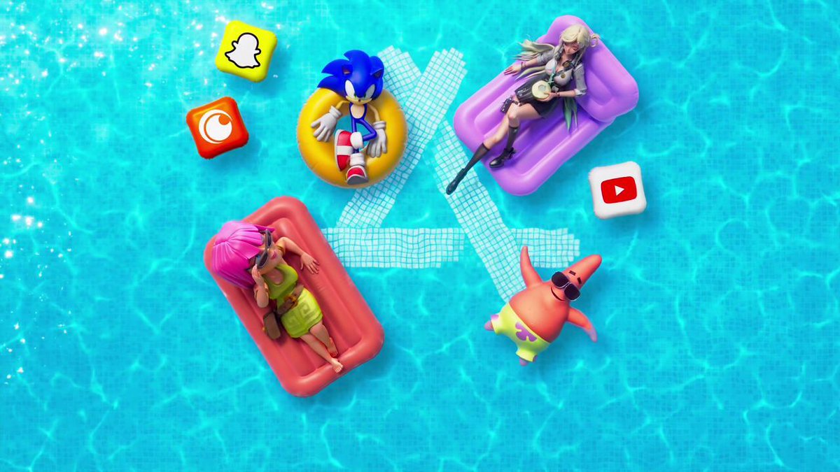 TailsChannel's tweet photo. A new summer-themed Apple @AppStore advertisement was released on Thursday. It features Sonic and Tails at a seaside pool party, promoting #SonicDash.   #SonicNews https://t.co/NxZNUgv57k