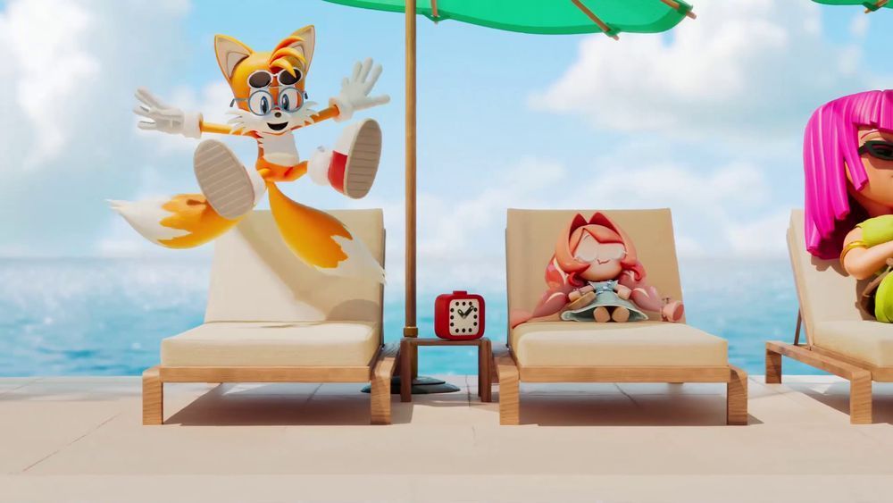 TailsChannel's tweet photo. A new summer-themed Apple @AppStore advertisement was released on Thursday. It features Sonic and Tails at a seaside pool party, promoting #SonicDash.   #SonicNews https://t.co/NxZNUgv57k