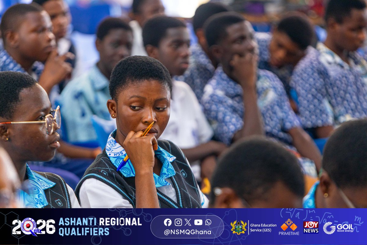 NSMQGhana's tweet photo. ASHANTI:

End of Round 3

Ejisuman SHS: 45pts
St. Jerome SHS: 29pts
Onwe SHS: 3pts

#NSMQ2026 #NSMQRegionals #Primetime https://t.co/FJMuhCQMPA