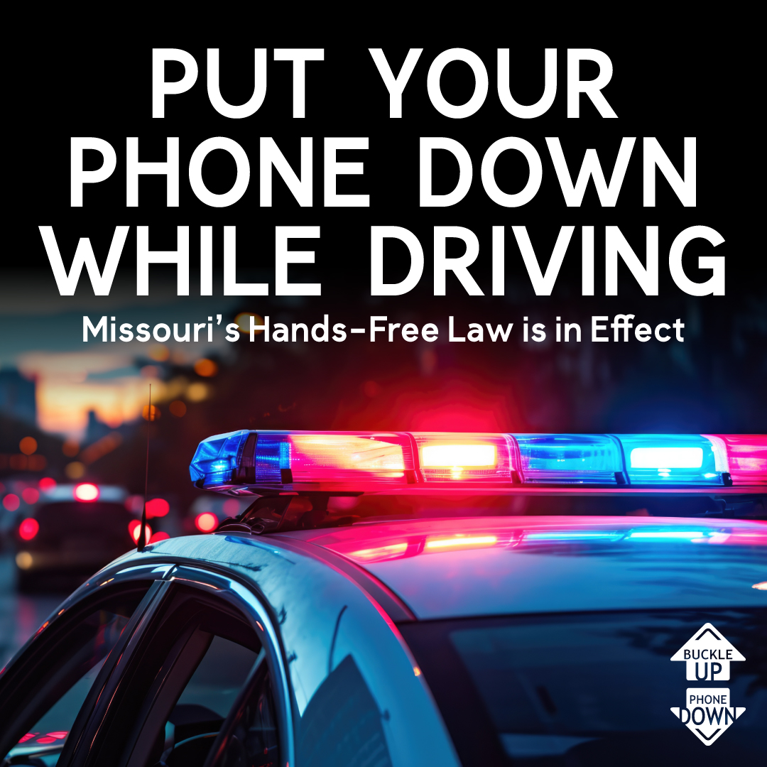 MoDOT's tweet photo. Oh, you hadn’t heard? Missouri is currently in its second year of the Hands-Free Law. Here is your reminder! https://t.co/ik2UEdvPhs