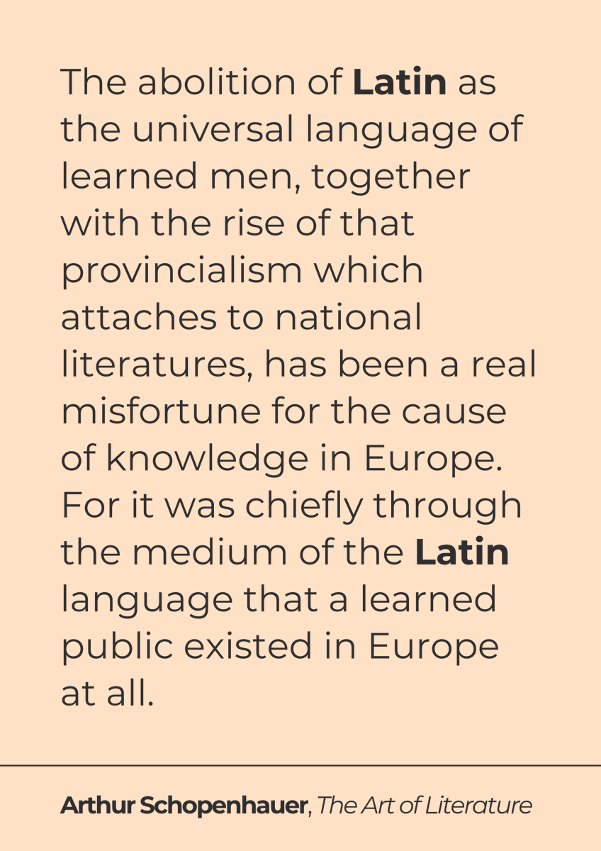 latinedisce's tweet photo. Schopenhauer on Latin was spot on: https://t.co/2RygKwLwIA